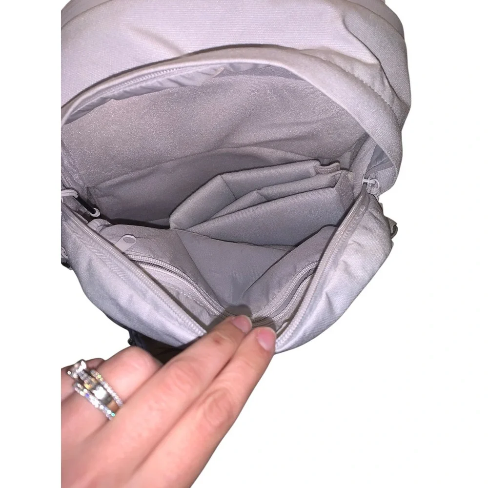 Brevite The Jumper Camera Backpack Unisex Light Gray Laptop Pockets Techwear